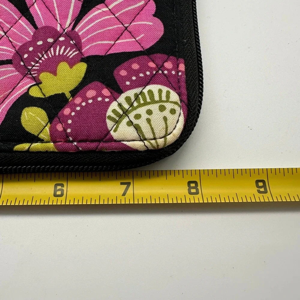Vera Bradley Wallet Pirouette Pink Black Floral Zip - Picture 3 of 5